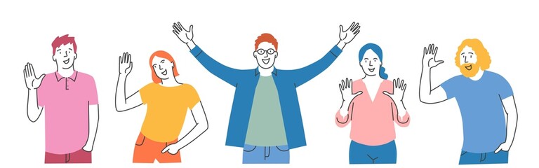 People wave hello.