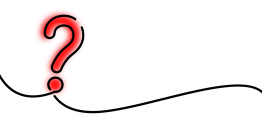 Red question mark drawn by single line.