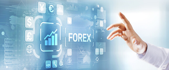 Forex trading Currencies exchange stock market Investment business concept on virtual screen.