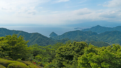 Aerial view of Izunokuni town in Shizuoka prefecture, Chubu, Japan.