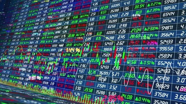 Stock financial data grid LCD screen price change