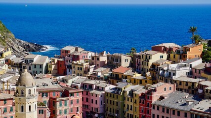 view of village on island