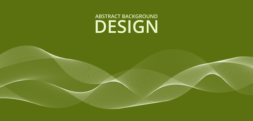 Green wave flowing lines background, Elegant vector design