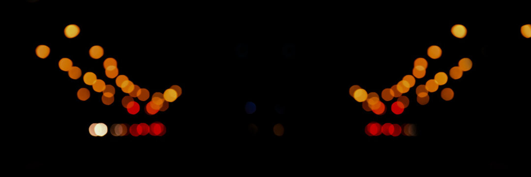 Streetlights bokeh background. Concept for life at night light.