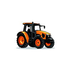 tractor, farming machine isolated vector