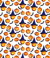 Seamless  Halloween Pattern. Hand Drawn İllustration