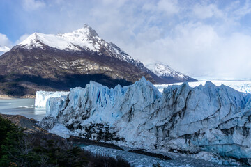 Fototapeta na wymiar The Perito Moreno Glacier is a glacier located in the Los Glaciares National Park in Argentina. It is one of the most important tourist attractions in the Argentinian Patagonia.