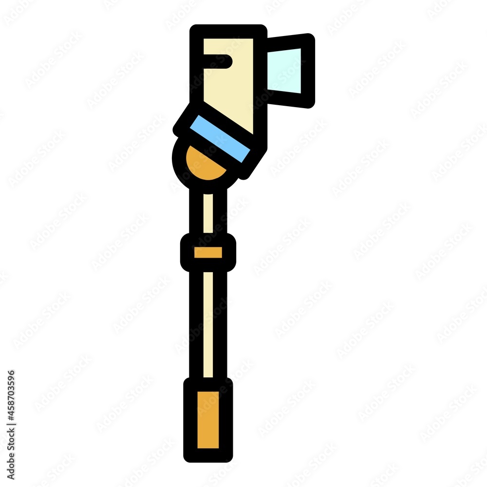 Poster action camera side view icon. outline action camera side view vector icon color flat isolated