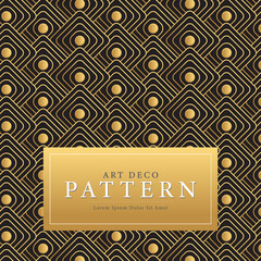 Golden Square Art Deco Pattern Pro Vector