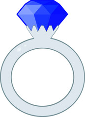 Sapphire silver ring design illustration