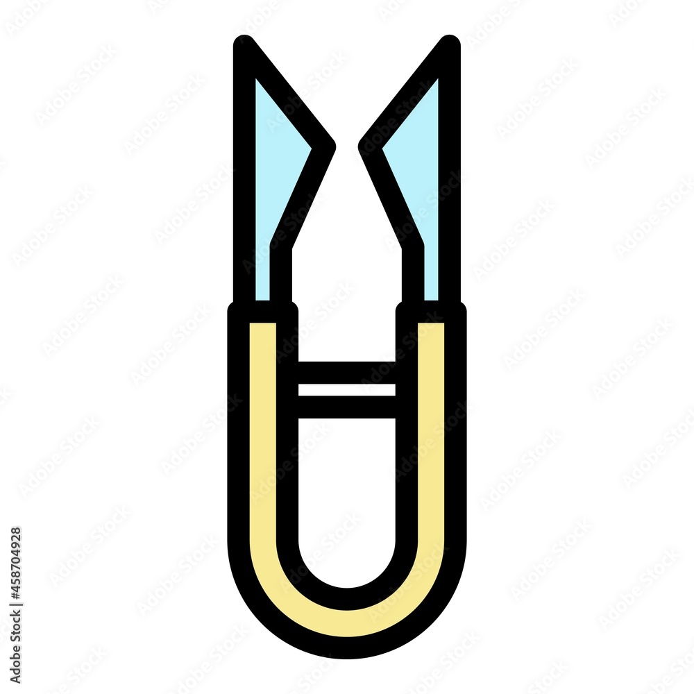Poster tailor scissors icon. outline tailor scissors vector icon color flat isolated