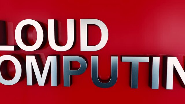 3D chrome text word flying of Technology Consulting  Concept animation effect on a red background.4K 3D animation of Technology Consulting concept word flying word effect element for the intro, title 