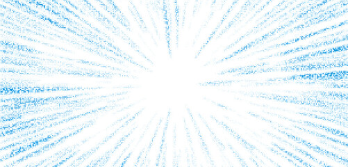Obraz premium Abstract blue halftone star or sun rays.