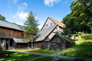 Fototapeta na wymiar Gebäudeenseble der Grube Samson in Sankt Andreasberg im Ha