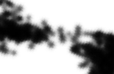 Abstract halftone black dotted daub.