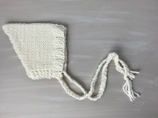 hand knit newborn baby bonnets 
