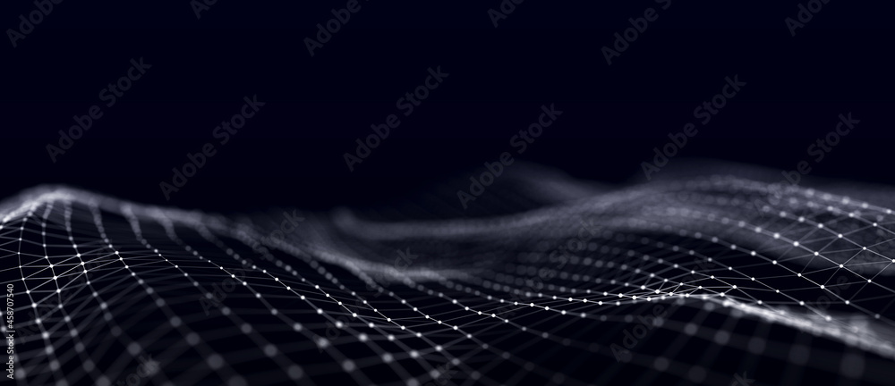 Poster network connection structure. digital data background. connection of dots and lines on a dark backgr