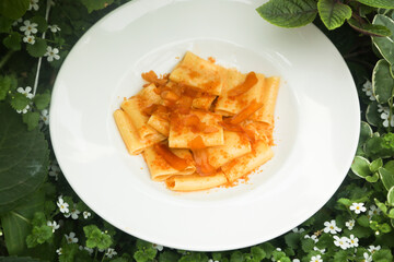 Traditional Italian pasta with bottarga