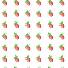 Watercolor Seamless Pattern with Magic Strawberry on white isolated background doodle style.Pets,halloween print  hand drawn.Designs for wrapping paper,fabric,scrapbook paper,textiles,packaging