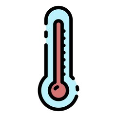 Outdoor thermometer icon. Outline outdoor thermometer vector icon color flat isolated