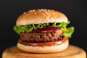 Burger with plant-based meat