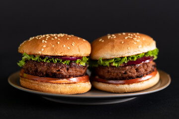 Burger with plant-based meat