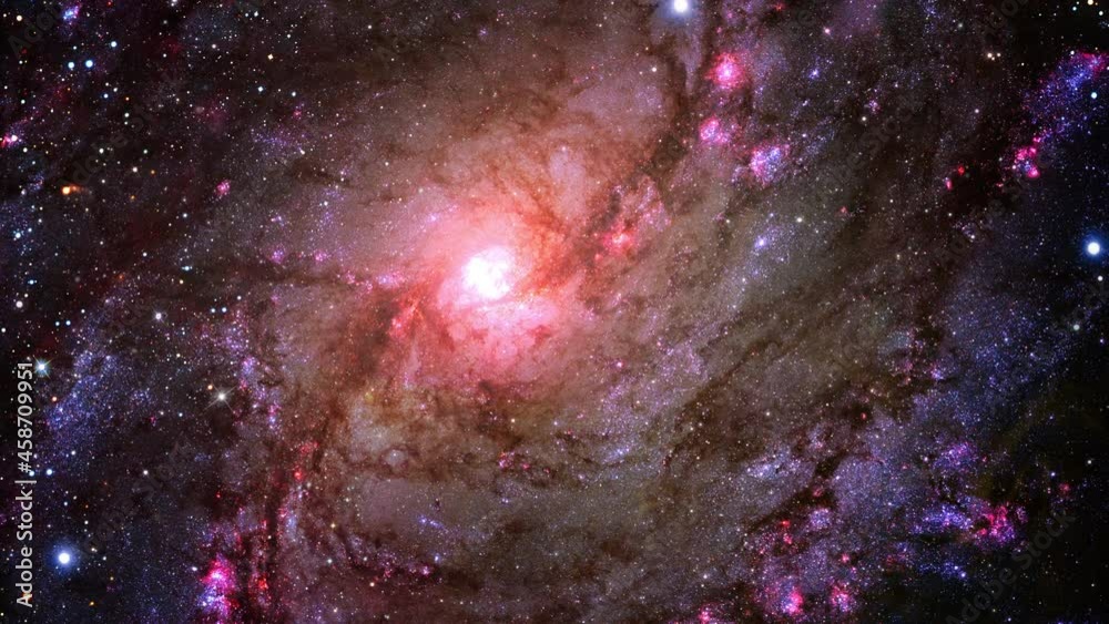 Wall mural space journey travel through start field into spiral galaxy m83 southern pinwheel galaxy in the cons