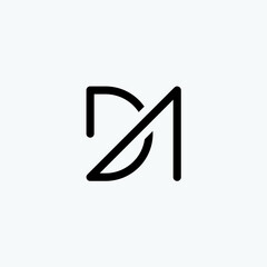 DA Initial Logogram: Vector Logotype Design Concept for a Striking Brand Identity - obrazy, fototapety, plakaty