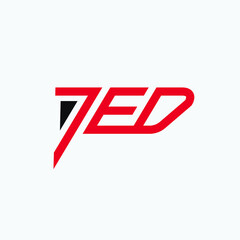JED logo design, meticulously crafted as a vector concept for a striking initial logogram and logotype. The design embodies sophistication and dynamism, featuring bold lines and a well-balanced.