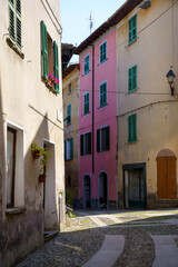 Fototapeta na wymiar Street of Garbagna, historic city in Alessandria province, Italy