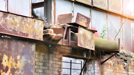 Abandoned and destroyed industrial plant factory 