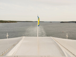 Swedish flag on cruser