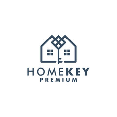 Home key logo template house icon design logotype vector 3