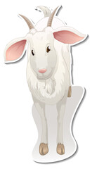 Sticker design with a goat cartoon character