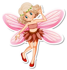Beautiful fairy cartoon character sticker