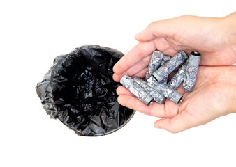 Putting dead corroded batteries in the garbage
