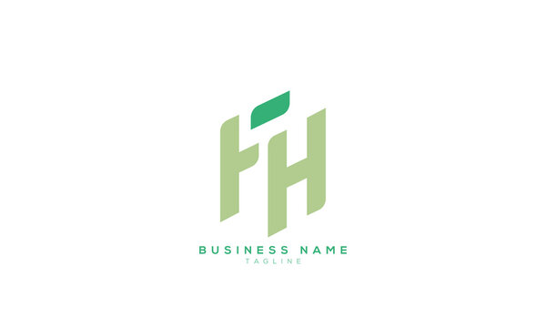 FH initials monogram letter text alphabet logo design