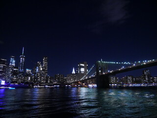 city bridge at night