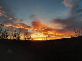 sunset in the mountains
