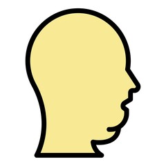 Head overweight icon. Outline head overweight vector icon color flat isolated