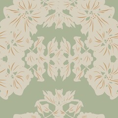 Symmetric Floral Seamless Pattern Design