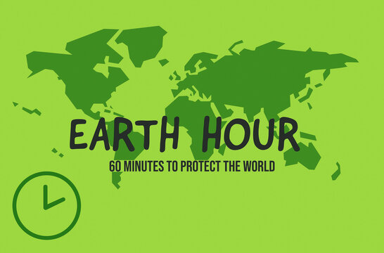 Earth Hour campaign. An illustration of world globe with earth hour information