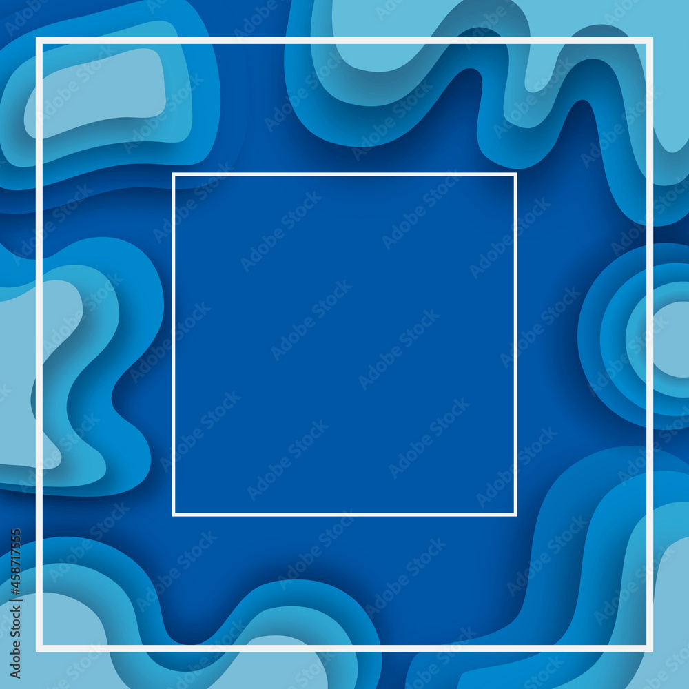 Poster 3d abstract background with paper cut shapes. .layered tunnel wave background. shadows box. vector d