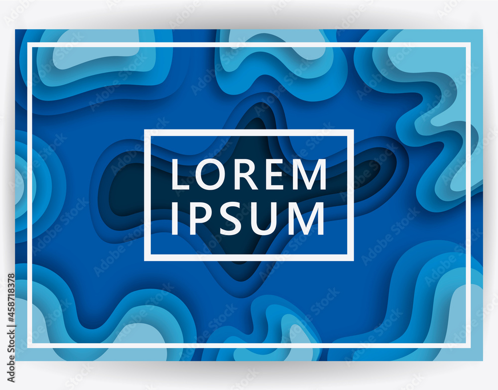 Poster 3d abstract background with paper cut shapes. .layered tunnel wave background. shadows box. vector d