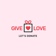 Obraz na płótnie Canvas heart inside love gift box vector illustration for Give Love charity foundation or organization