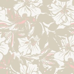 Floral Brush strokes Seamless Pattern Background