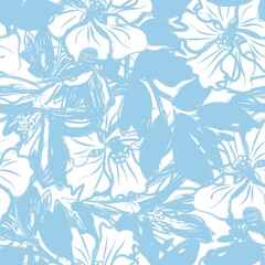 Floral Brush strokes Seamless Pattern Background