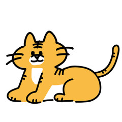 ペン描き風のかわいいベンガルトラ