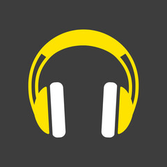 Headphones vector icon. Music sign