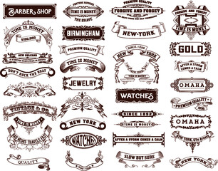 set of vintage design elements